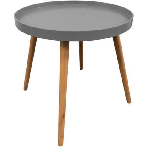 3S. x Home - Table Ronde Plateau Gris DEER - Tables basses
