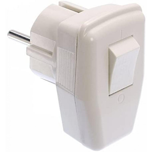 Inconnu - Fiche coudée à contact de protection as - Schwabe 45035 avec interrupteur 230 V blanc IP20 1 pc(s) - Interrupteurs et prises étanches