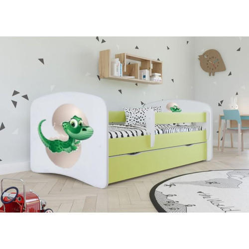 Inconnu - Lit Babydreams petit dino vert avec un tiroir matelas 140/70 Inconnu  - Chambre bébé