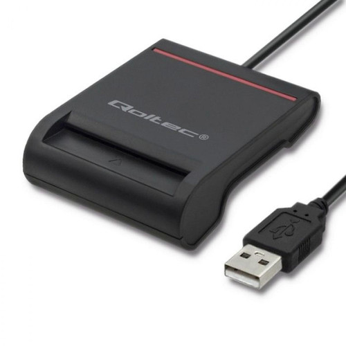 Lecteur carte mémoire Inconnu Qoltec 50642 lecteur de carte magnétique USB Noir