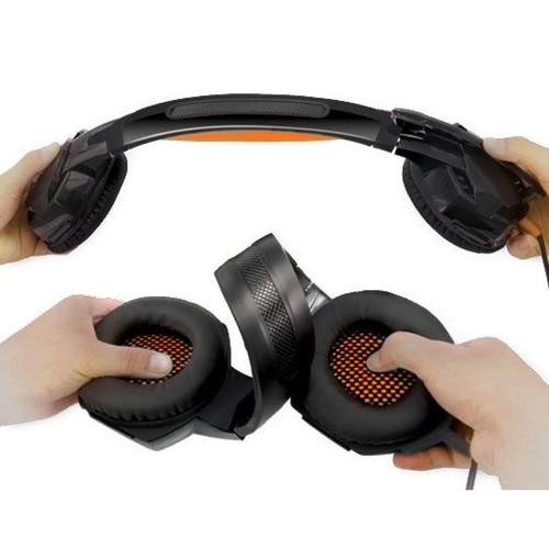 Inconnu - REAL-EL GDX-7700 SURROUND 7.1 casque de jeu avec microphone, noir-orange Inconnu  - Son audio