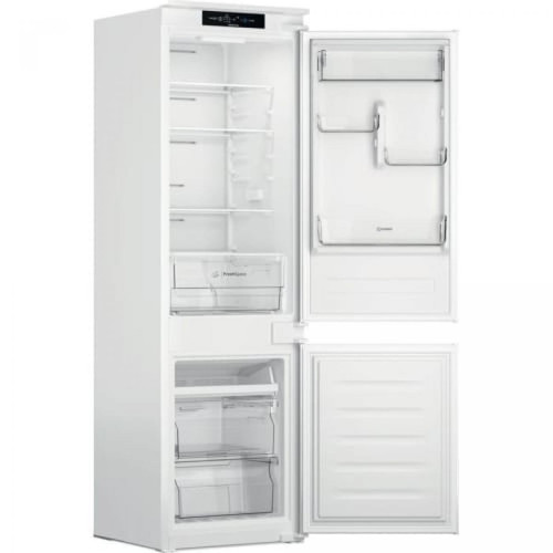Indesit - INC18T311 Réfrigérateur Deux Porte 250L 28V 34dB Automatique Verre Blanc - Congelateur plus grand que frigo