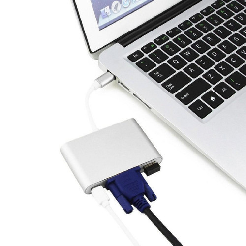 Ineck - INECK - Adaptateur USB Type C vers VGA USB-C USB-A 3 en 1 Cable Convertisseur 1080P Multiport Ineck  - Ineck