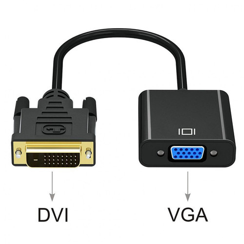 Ineck INECK - DVI vers VGA Adaptateur Convertisseur, Male vers Femelle M / F DVI-D Link 24 +