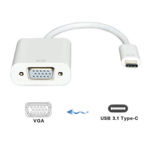 Câble antenne Ineck INECK - USB C vers VGA Adaptateur convertisseur, Type C vers VGA pour MacBook Pro 2016/2017, Chromebook
