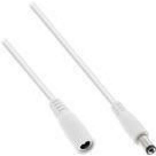 Câble antenne Inline InLine - Spannungsversorgungs-Verlängerungskabel - Gleichstromstecker 5,5 x 2,1 mm (M) bis Gleichstromstecker 5,5 x 2,1 mm (W) - 5,0m - weiß (26805E)