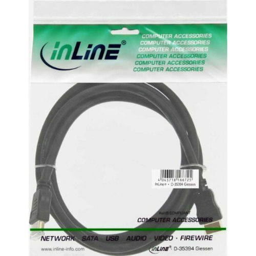Inline - InLine 17002p Noir 2 m HDMI vers HDMI câble HDMI Inline  - Accessoires et consommables