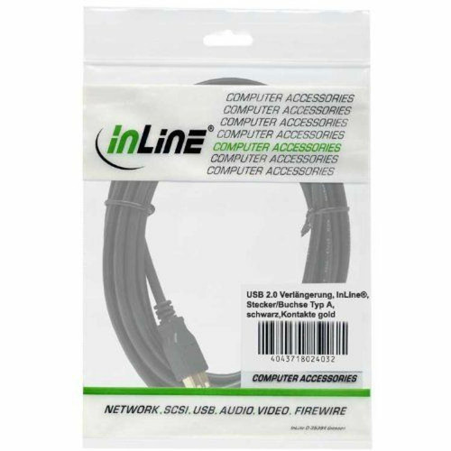 Inline - InLine 34650S Câble USB 2.0 Contacts dorés AM/AF 0,5 m Noir Inline - Inline