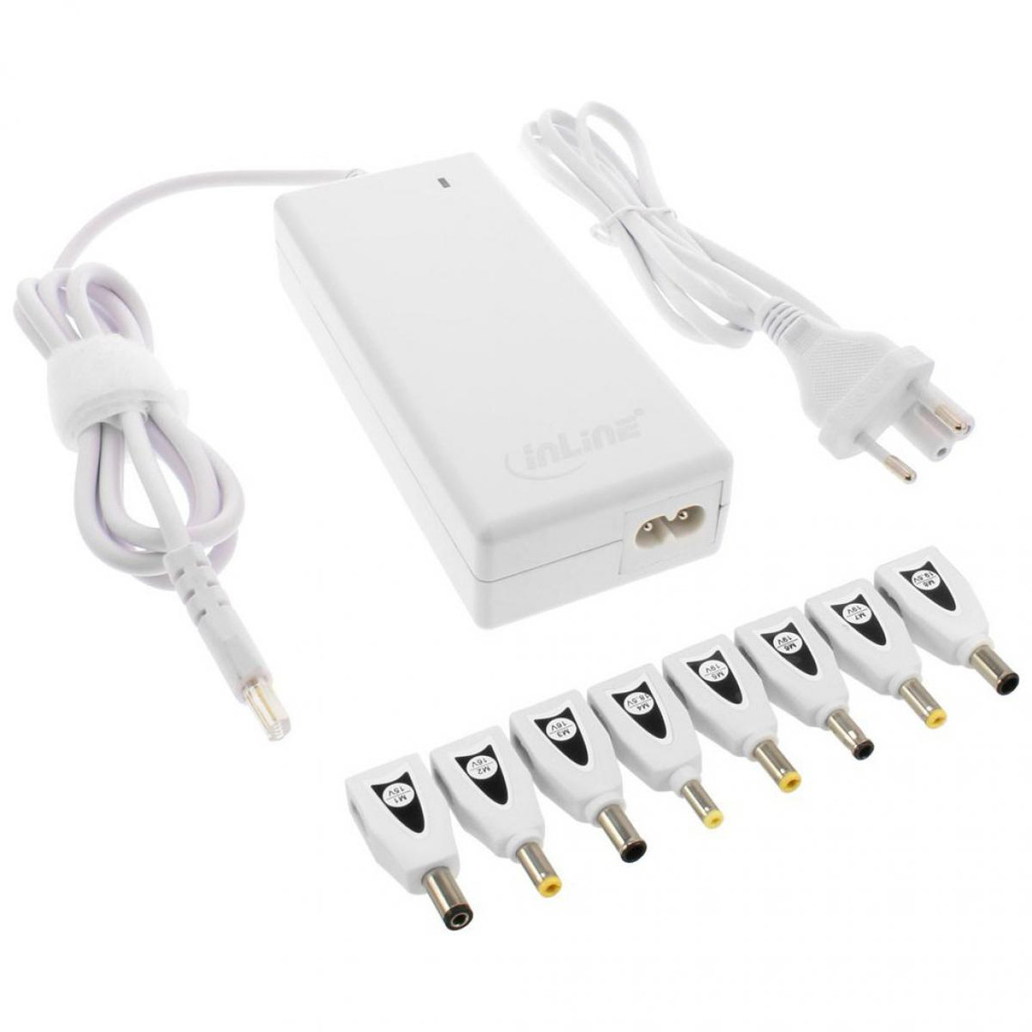 Inline Adaptateur d'alimentation pour ordinateur portable InLine® 90W USB 100 - 240V blanc incl. 8 astuces
