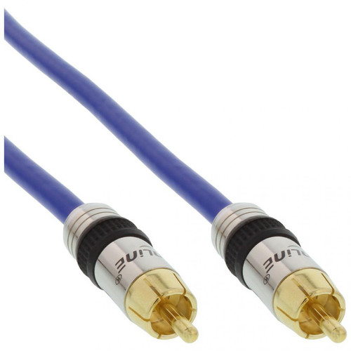 Inline - Câble Cinch vidéo, InLine®, PREMIUM, prise doré, 1x Cinch mâle/mâle, 10m Inline  - Câble antenne