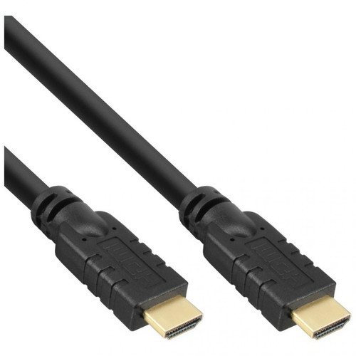 Inline - Câble haute vitesse InLine® HDMI avec Ethernet, mâle à noir doré, 7,5 m Inline  - Câble et Connectique