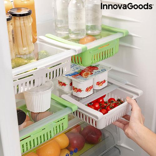 Innovagoods - Rangement Réglable pour Réfrigérateur Friwer InnovaGoods (pack de 2) - Corbeille, panier