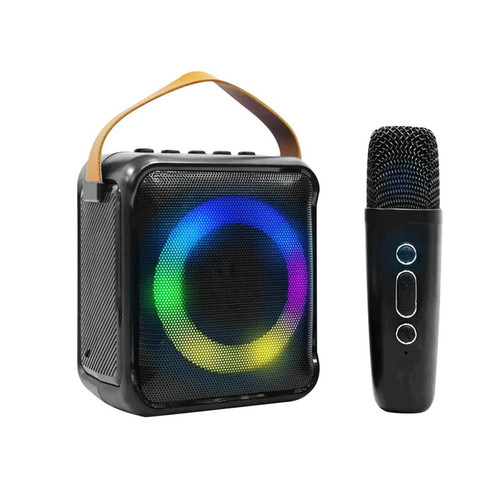 Innovalley - Innovalley KA04-BTH-N Mini-enceinte Bluetooth KARAOKE - LED RING - Radio FM - micro sans fil rechargeable Innovalley  - Karaoke portable