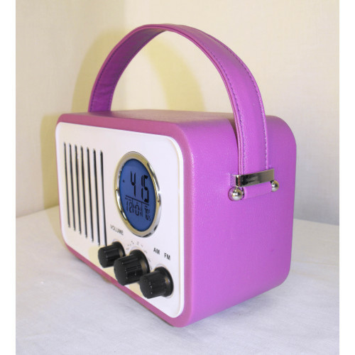 Radio Radio-réveil Vintage portative mauve