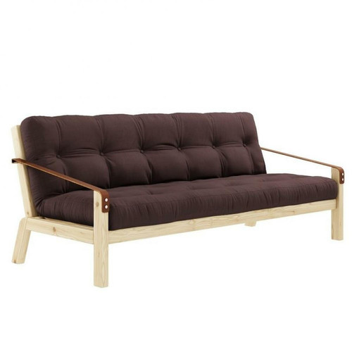 Inside 75 - Banquette futon POETRY en pin massif coloris marron couchage 130 x 190 cm. Inside 75 - Maison Marron noir