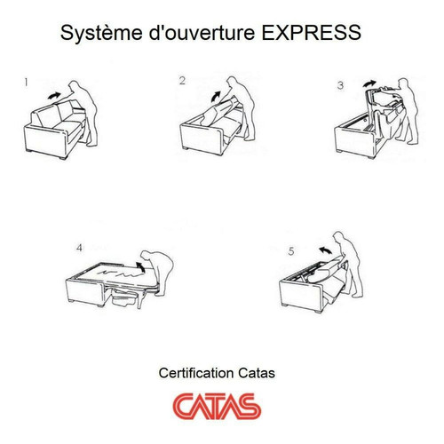 Canapés Canapé express SUN EDITION Cuir et PU Cayenne marron 120 cm matelas 16 cm