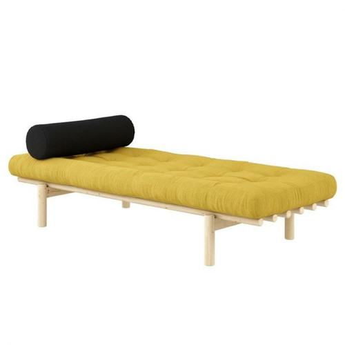 Canapés Inside 75 Méridienne futon NEXT en pin massif coloris miel couchage 75 x 200 cm
