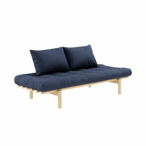 Inside 75 - Méridienne futon PACE en pin coloris bleu marine couchage 75*200 cm. - Canape d angle 250 cm