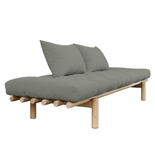 Inside 75 - Méridienne futon PACE en pin coloris gris couchage 75*200 cm. Inside 75  - Bons Plans Maison
