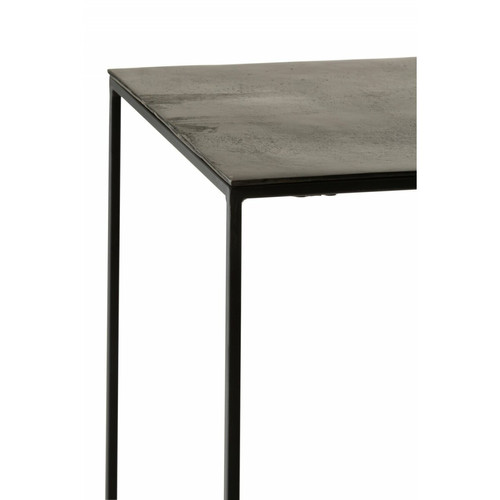 Inside 75 Set de 2 tables gigognes carrées NIZI en métal noir et aluminium noir/ vert.