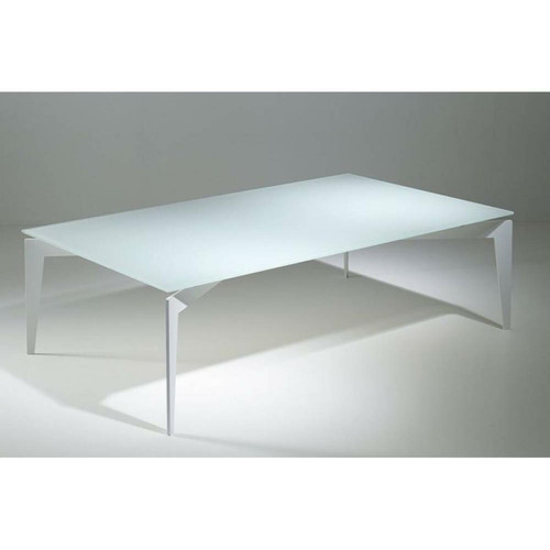 Inside 75 - Table basse design ROCKY en verre blanc Inside 75  - Table basse verre design