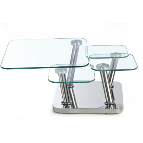 Inside 75 - Table basse EGO 4 plateaux pivotants en verre Inside 75  - Table mange verre