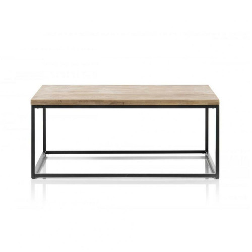 Inside 75 - Table basse industrielle rectangulaire 110 cm SACY en chene massif et métal Inside 75  - Table basse rectangulaire bois