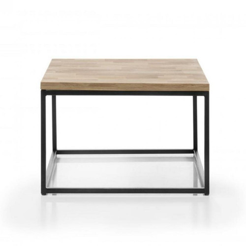 Inside 75 - Table basse industrielle rectangulaire 70 cm SACY en chêne massif et métal Inside 75  - Table basse rectangulaire bois