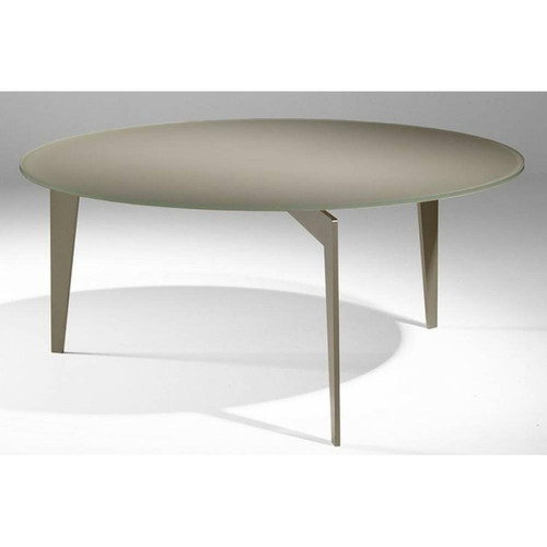 Inside 75 - Table basse ronde MIKY en verre taupe Inside 75  - Table basse ronde en verre