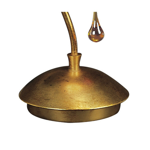 Inspired Lampe de table 1 lumière E14, or peint avec abat-jour noir et gouttelettes de verre ambré