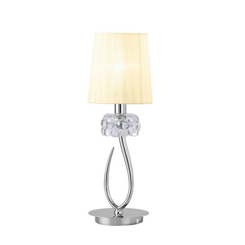 Inspired - Lampe de table 1 lumière E14 Small, chrome poli avec abat-jour crème Inspired  - Luminaires Gris