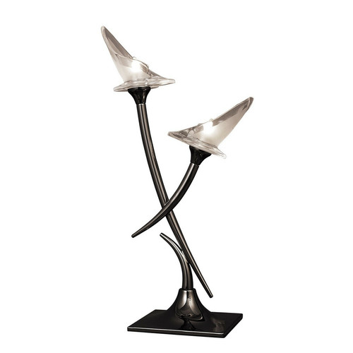 Inspired - Lampe de table à 2 ampoules G9, chrome noir Inspired  - Luminaires Chrome, verre opale