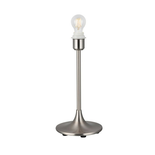Inspired - Lampe de table à base incurvée ronde sans abat-jour, interrupteur en ligne, 1 ampoule E27 nickel satiné Inspired  - Maison