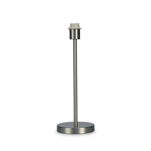 Inspired - Lampe de table moyenne à base ronde sans abat-jour, interrupteur intégré, 1 ampoule E27 nickel satiné Inspired  - Lampes à poser