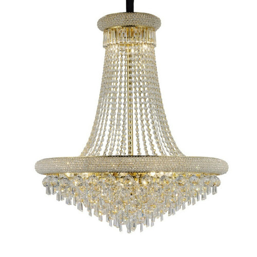 Inspired - Lustre suspendu au plafond 18 ampoules en or français, cristal Inspired - Luminaires Doré / laiton