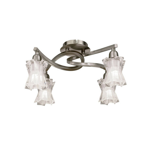 Inspired - Plafonnier à 4 ampoules L1/SGU10, nickel satiné, lampes fluocompactes INCLUSES Inspired  - Luminaires