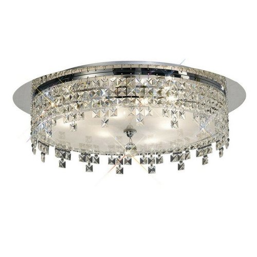Inspired - Plafonnier rond à 4 ampoules, chrome poli, verre, cristal Inspired  - Luminaires