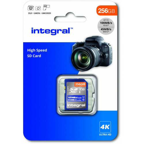 Integral - Carte mémoire 256 Go INSDX256G-100V30 Integral - Carte SD
