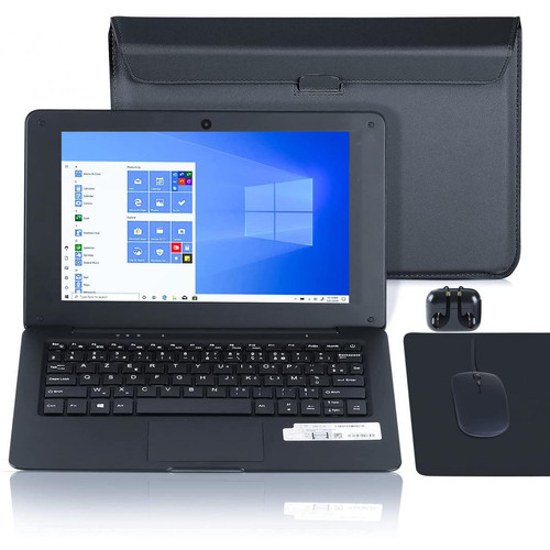 Intel -Ordinateur portable léger de 10,1 pouces Windows 10 mini netbook avec Netflix Youtube Bluetooth Wifi Intel  - Bonnes affaires PC Portable