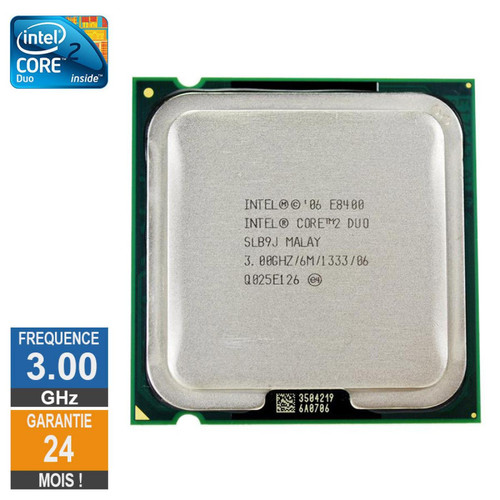 Intel - Processeur Intel Core 2 Duo E8400 3GHz SLB9J LGA775 6Mo - Bonnes affaires Processeur INTEL