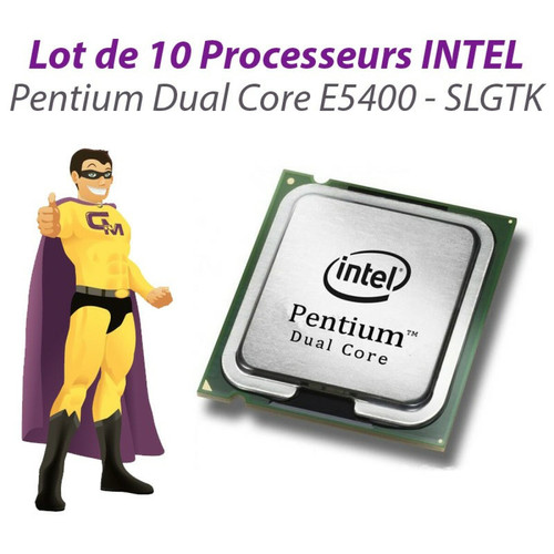 Processeur INTEL Intel Lot x10 Processeurs CPU Intel Pentium Dual Core E5400 2.7Ghz 800Mhz LGA775 SLGTK