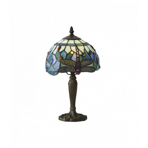 Interiors 1900 - Lampe 20 cm Dragonfly Blue, verre et résine - Luminaires Bleu