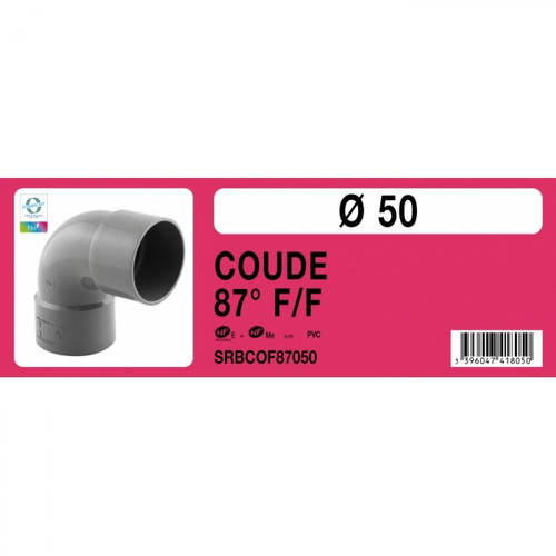 Interplast - Coude PVC 90 femelle femelle Ø50 Labélisé NF - Coudes et raccords PVC