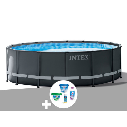 Intex - Kit piscine tubulaire Intex Ultra XTR Frame ronde 4,27 x 1,22 m + Bâche à bulles + Kit de traitement au chlore Intex  - Intex