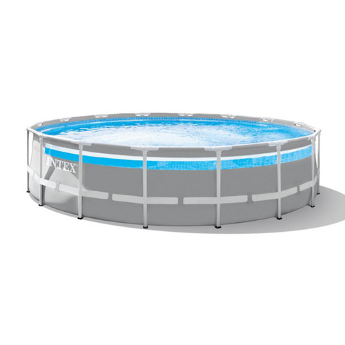 Intex - Kit piscine tubulaire Intex Prism Frame Clearview ronde 4,88 x 1,22 m + Bâche à bulles + 6 cartouches de filtration + Kit d'entretien Intex  - Kit filtration piscine