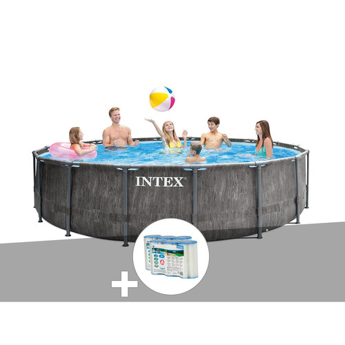 Intex - Kit piscine tubulaire Intex Baltik ronde 4,57 x 1,22 m + 6 cartouches de filtration - Piscine Tubulaire Intex
