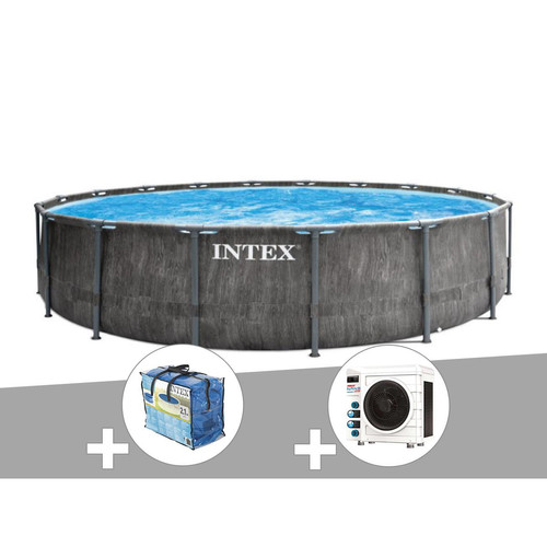 Intex - Kit piscine tubulaire Intex Baltik ronde 5,49 x 1,22 m + Bâche à bulles + Pompe à chaleur Intex - Bache piscine ronde