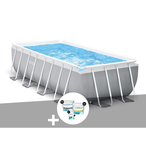 Intex - Kit piscine tubulaire Intex Prism Frame rectangulaire 4,00 x 2,00 x 1,22 m + Kit de traitement au chlore - Piscine Tubulaire Intex