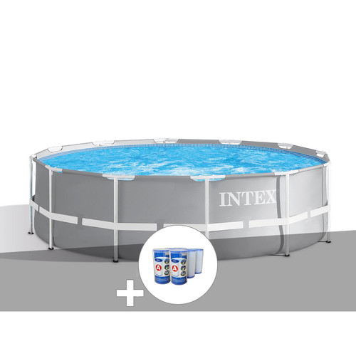 Intex - Kit piscine tubulaire Intex Prism Frame ronde 3,66 x 1,22 m + 6 cartouches de filtration - Piscine Tubulaire Intex