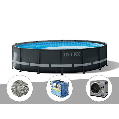 Intex - Kit piscine tubulaire Intex Ultra XTR Frame ronde 4,88 x 1,22 m + Bâche à bulles + 20 kg de zéolite + Pompe à chaleur Intex  - Piscine Ronde Piscines
